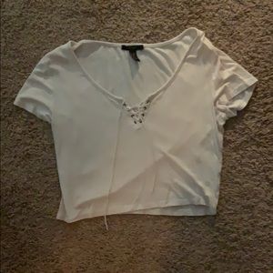 loose  white crop top